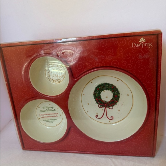 DaySpring: The Meaning of the Christmas Wreath Dip Bowl EUC/Original Box - Picture 1 of 7